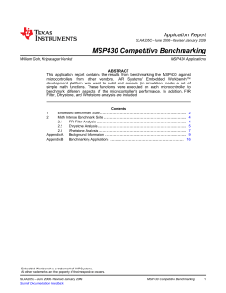 MSP430 Competitive Benchmarking (Rev. C