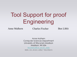 Tool Support for proof Engineering