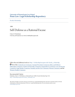 Self-Defense as a Rational Excuse