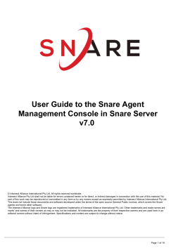 User Guide to the Snare Agent Management