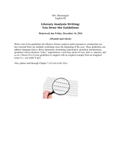 Literary Analysis Writing: You Draw the Guidelines