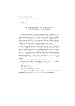 on theories of non-monotonic consequence operations