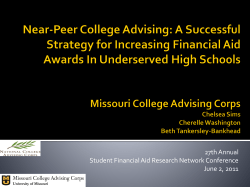 Missouri College Advising Corps - The Pell Institute for the Study of