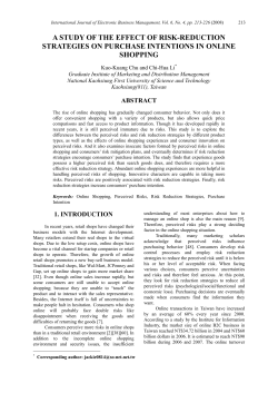 a study of the effect of risk-reduction strategies on purchase