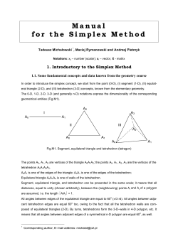 Manual for the Simplex Method