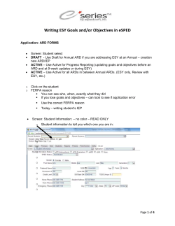 Writng ESY Goals and Objectives in eSPED - How To