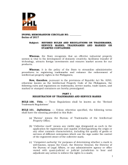 Revised Rules and Regulations on Trademarks, Service Marks