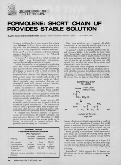 FORMOLENE: SHORT CHAIN UF PROVIDES STABLE SOLUTION