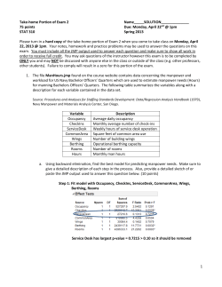 Take-home Portion of Exam 2