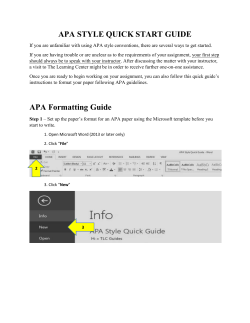 APA Formatting and Style Guide