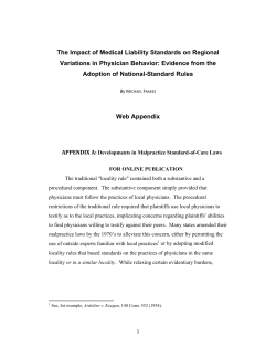 The Impact of Medical Liability Standards on Regional Variations in