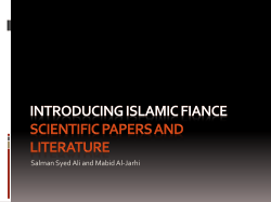 An Introduction to Islamic Finance