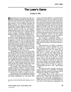 The Loser`s Game - CFA Institute Publications