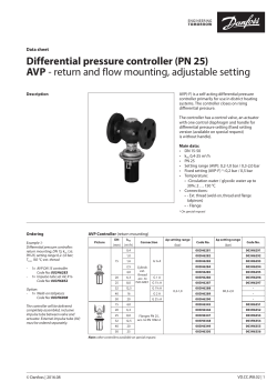 Differential pressure controller (PN 25) AVP