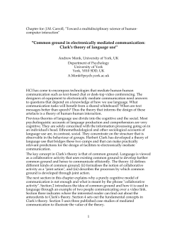 "Common ground in electronically mediated communication: Clark`s