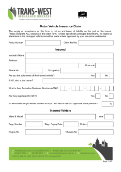 Custom Claim Form - Trans West Insurance Brokers