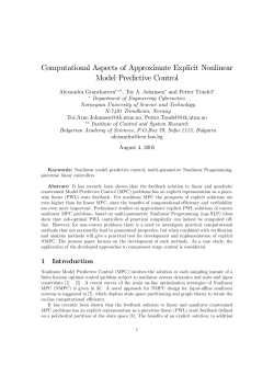 Computational aspects of approximate explicit model
