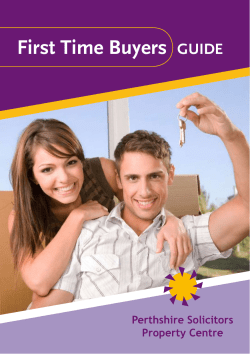 First Time Buyers Guide - Perthshire Solicitors Property Centre