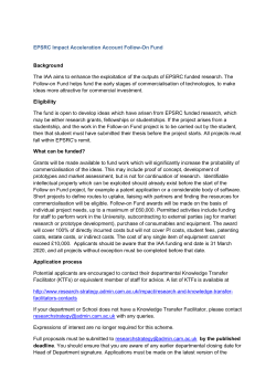 EPSRC Impact Acceleration Account Follow