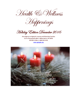 Holiday Edition December 2016 - Area Agency on Aging for Luzerne