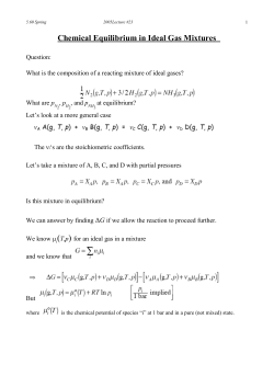 Chemical Equilibrium in Ideal Gas Mixtures