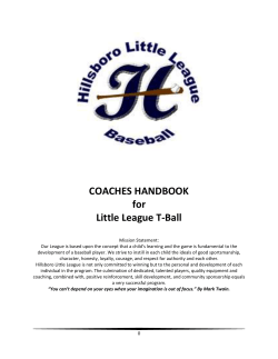T-Ball Tips For Coaches - Hillsboro Little League