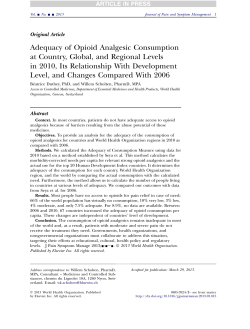 Adequacy of Opioid Analgesic Consumption at Country