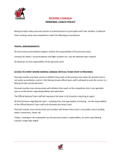 Personal Coach Policy