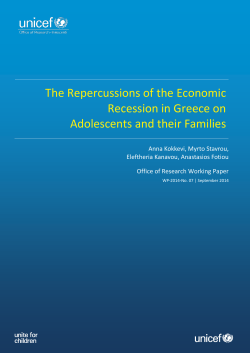 The Repercussions of the Economic Recession in Greece on