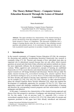 The Theory Behind Theory - Computer Science Education