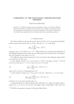 UNIFORMITY IN THE POLYNOMIAL WIENER