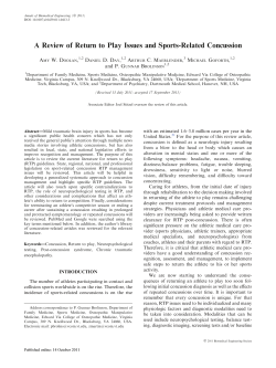 A Review of Return to Play Issues and Sports