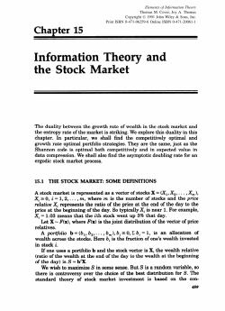 "Information Theory and the Stock Market". In: Elements of