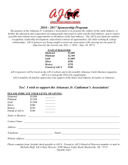 Sponsorship Application - Arkansas Junior Cattlemen`s Association