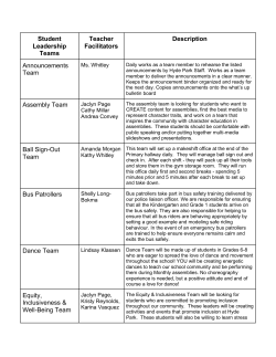 Student Leadership Teams - Hyde Park Public School