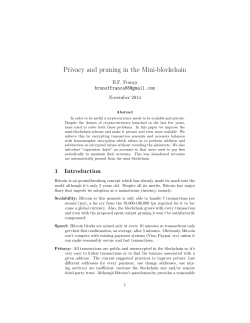 Privacy and pruning in the Mini-blockchain