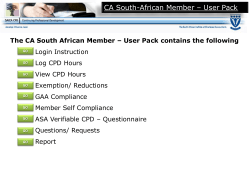 ASA Verifiable CPD Questionnaire Content Page