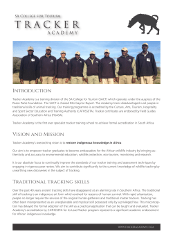 Introduction Vision and Mission Traditional tracking skills