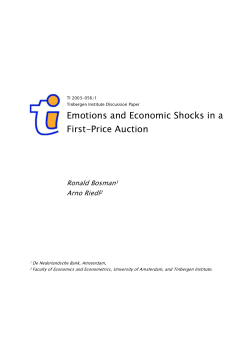 Emotions and Economic Shocks in a First Price Auction