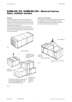 EUBA-20/53, EUBB-60/84 &ndash; General instruc