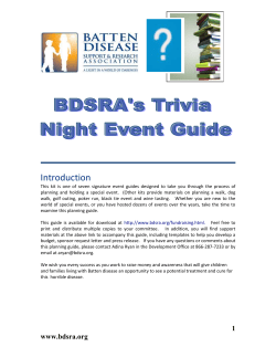 Introduction This kit is one of seven signature event guides designed