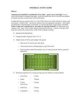FOOTBALL STUDY GUIDE
