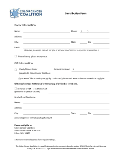 Contribution Form - Colon Cancer Coalition