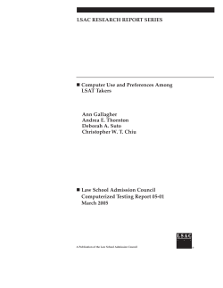 Computer Use and Preferences Among LSAT Takers (CT 05