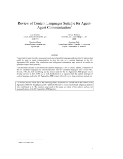 Review of Content Languages Suitable for Agent - ISCTE-IUL