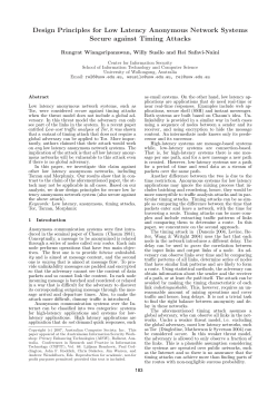 Design Principles for Low Latency Anonymous Network Systems