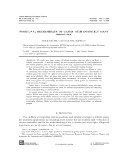 POSITIONAL DETERMINACY OF GAMES WITH INFINITELY