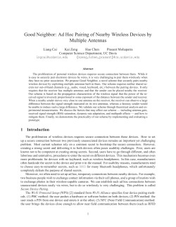 Good Neighbor: Ad Hoc Pairing of Nearby Wireless