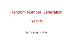 Random Number Generation
