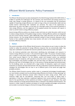 Efficient World Scenario - World Energy Outlook 2016